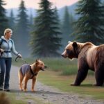 Grizzly Bear Dog Walker Encounter