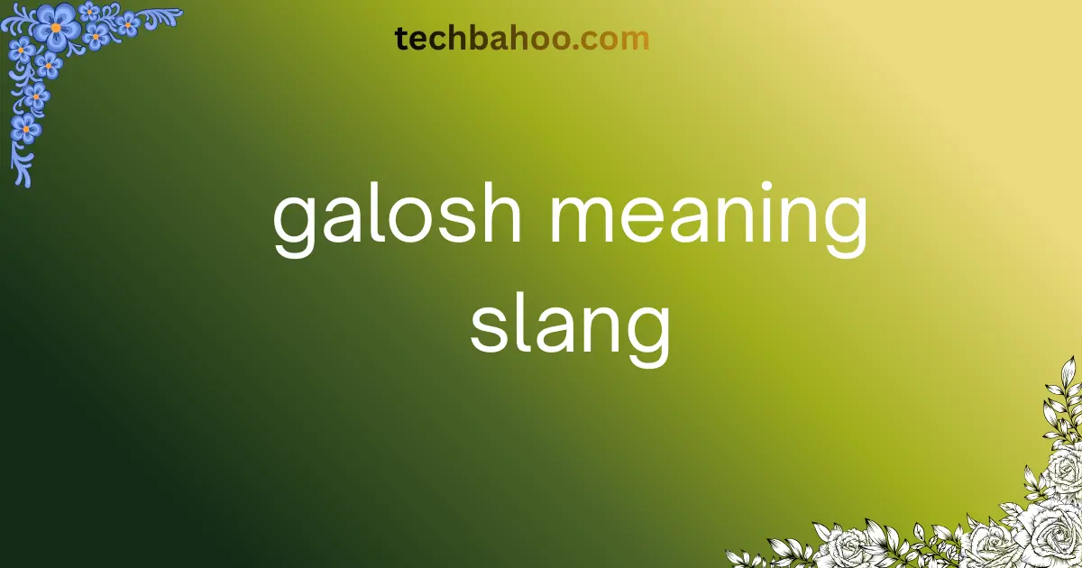 galosh meaning slang