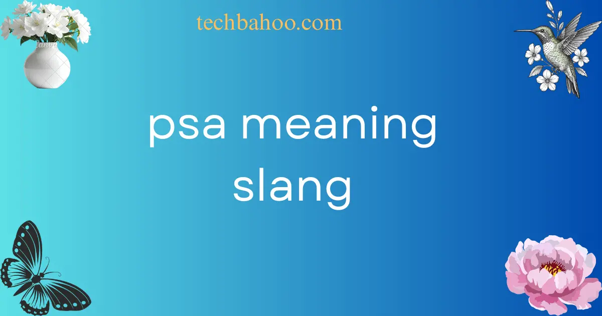 psa meaning slang