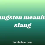 tungsten meaning slang